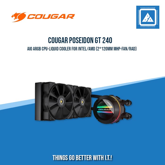 COUGAR POSEIDON GT 240/360 AIO ARGB CPU-LIQUID COOLER FOR INTEL/AMD COUGAR POSEIDON GT 240/360 AIO ARGB CPU-LIQUID COOLER FOR INTEL/AMD
